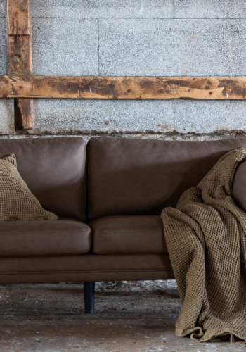 VENTURE DESIGN Boom 3 pers. sofa - brun mikrofiber og sort stl