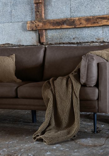 VENTURE DESIGN Boom 3 pers. sofa - brun mikrofiber og sort stl