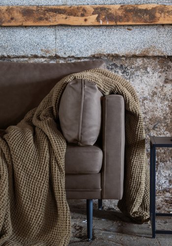 VENTURE DESIGN Boom 3 pers. sofa - brun mikrofiber og sort stl