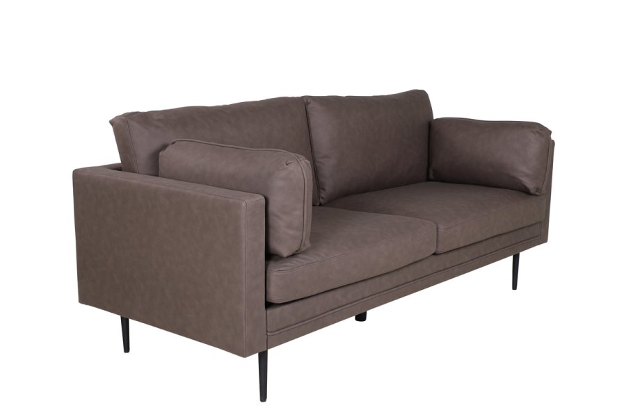 VENTURE DESIGN Boom 3 pers. sofa - brun mikrofiber og sort stl