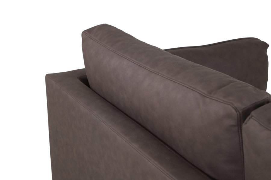 VENTURE DESIGN Boom 3 pers. sofa - brun mikrofiber og sort stl