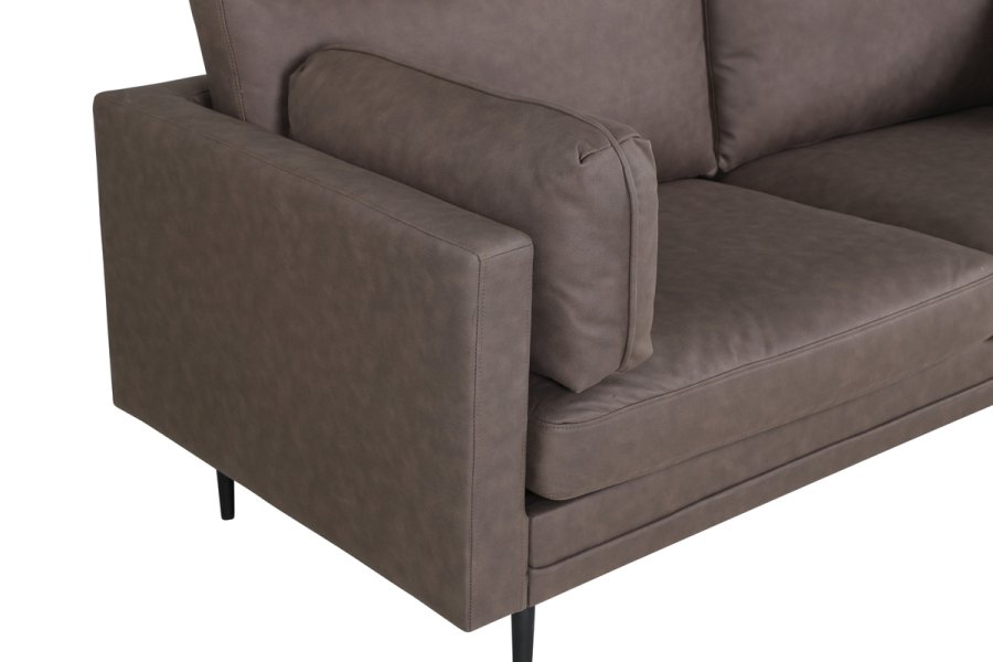 VENTURE DESIGN Boom 3 pers. sofa - brun mikrofiber og sort stl
