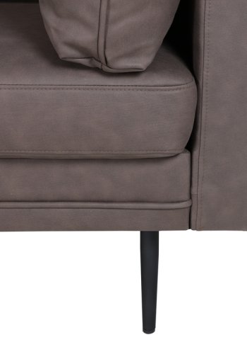VENTURE DESIGN Boom 3 pers. sofa - brun mikrofiber og sort stl