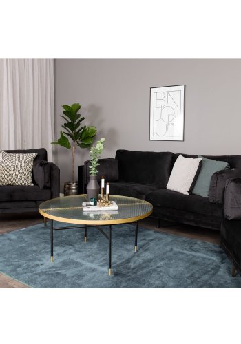 VENTURE DESIGN Boom 3 pers. sofa - sort polyester og metal