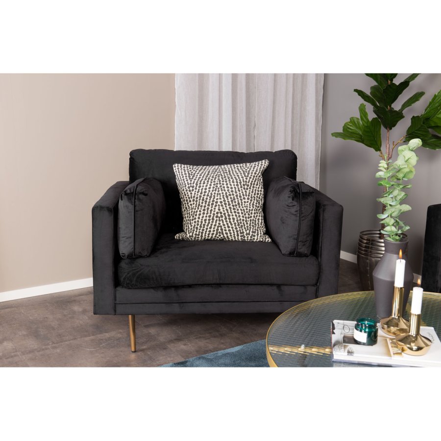 VENTURE DESIGN Boom lnestol, m. armln - sort polyester og metal og metal