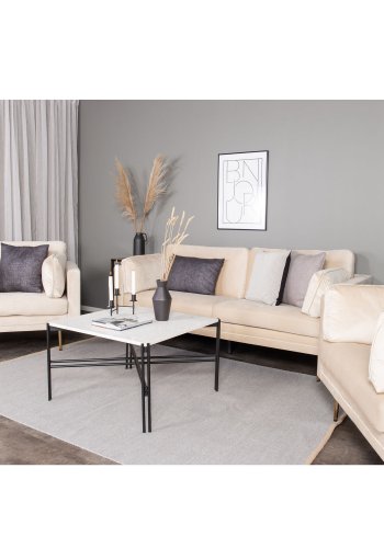 VENTURE DESIGN Boom lnestol, m. armln - creme stof og metal