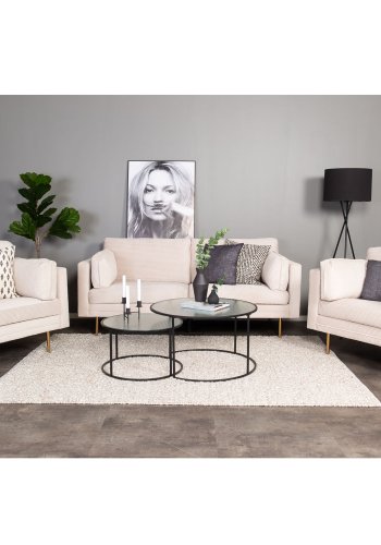 VENTURE DESIGN Boom lnestol, m. armln - beige polyester og metal