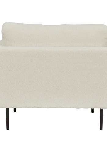 VENTURE DESIGN Boom lnestol - hvid bamsestof polyester og sort metal