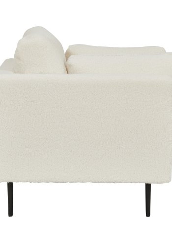 VENTURE DESIGN Boom lnestol - hvid bamsestof polyester og sort metal