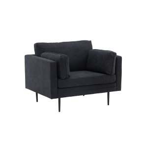 VENTURE DESIGN Boom lnestol, m. armln - sort polyester stof og stl