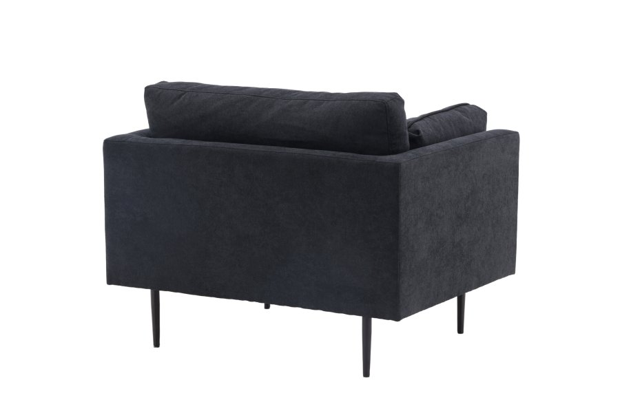 VENTURE DESIGN Boom lnestol, m. armln - sort polyester stof og stl