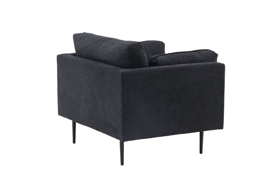 VENTURE DESIGN Boom lnestol, m. armln - sort polyester stof og stl