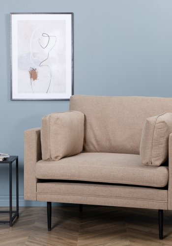 VENTURE DESIGN Boom lnestol - brun polyester og sort stl