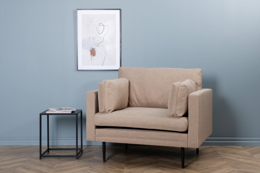 VENTURE DESIGN Boom lnestol - brun polyester og sort stl