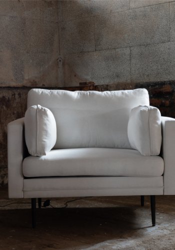 VENTURE DESIGN Boom lnestol - lys beige polyester og sort stl