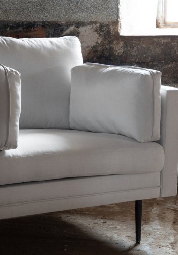 VENTURE DESIGN Boom lnestol - lys beige polyester og sort stl