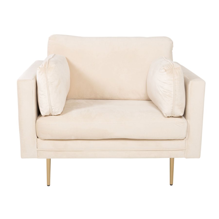 VENTURE DESIGN Boom lnestol, m. armln - creme stof og metal