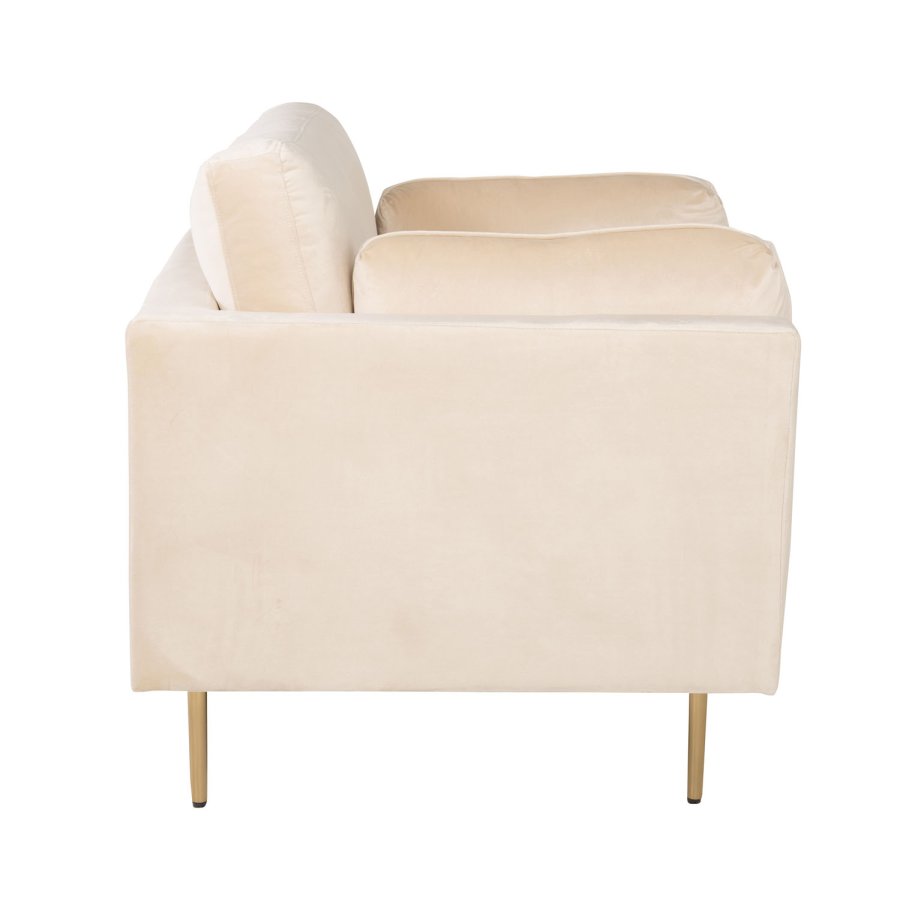 VENTURE DESIGN Boom lnestol, m. armln - creme stof og metal