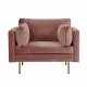 VENTURE DESIGN Boom lnestol, m. armln - rosa polyester og metal