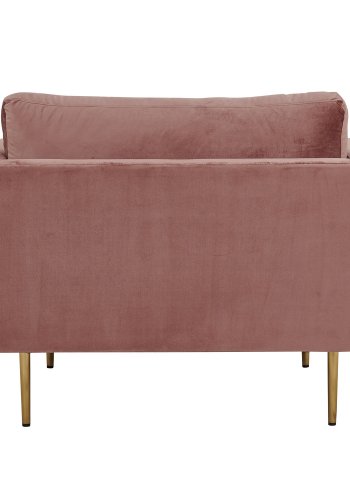 VENTURE DESIGN Boom lnestol, m. armln - rosa polyester og metal