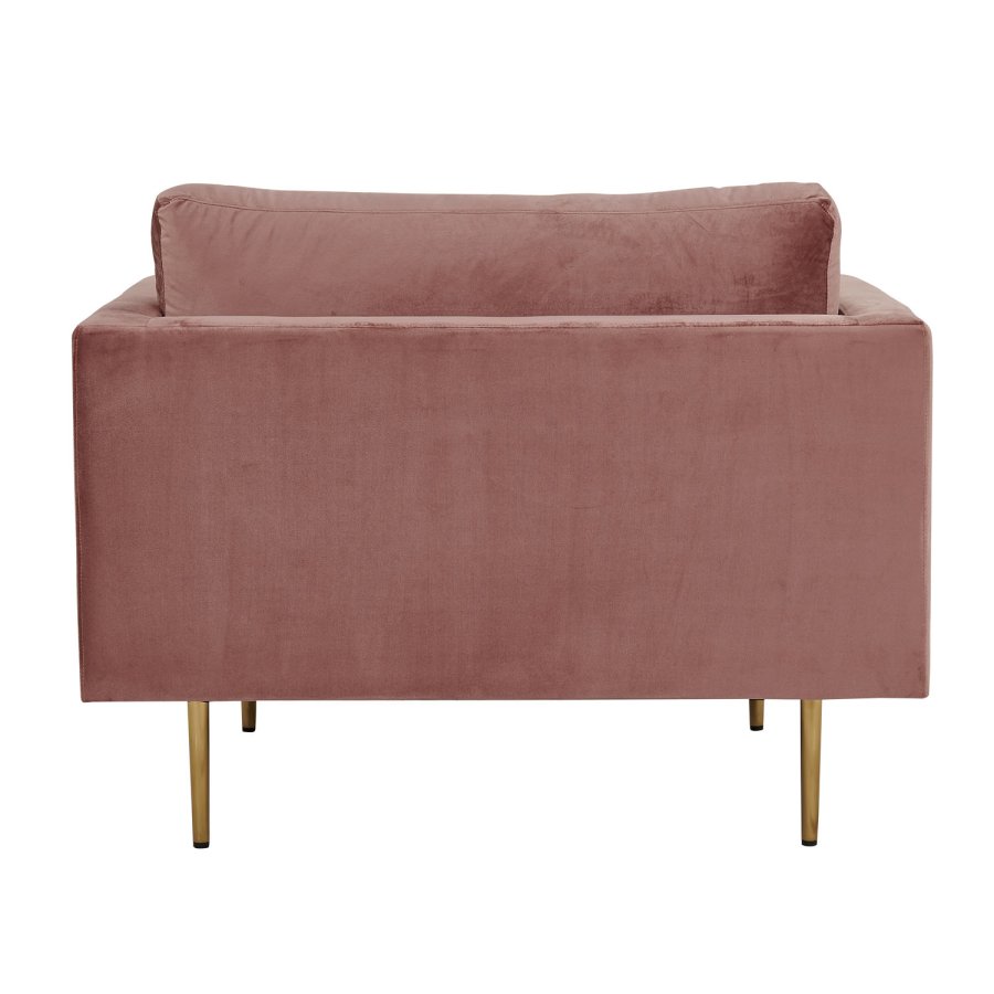 VENTURE DESIGN Boom lnestol, m. armln - rosa polyester og metal