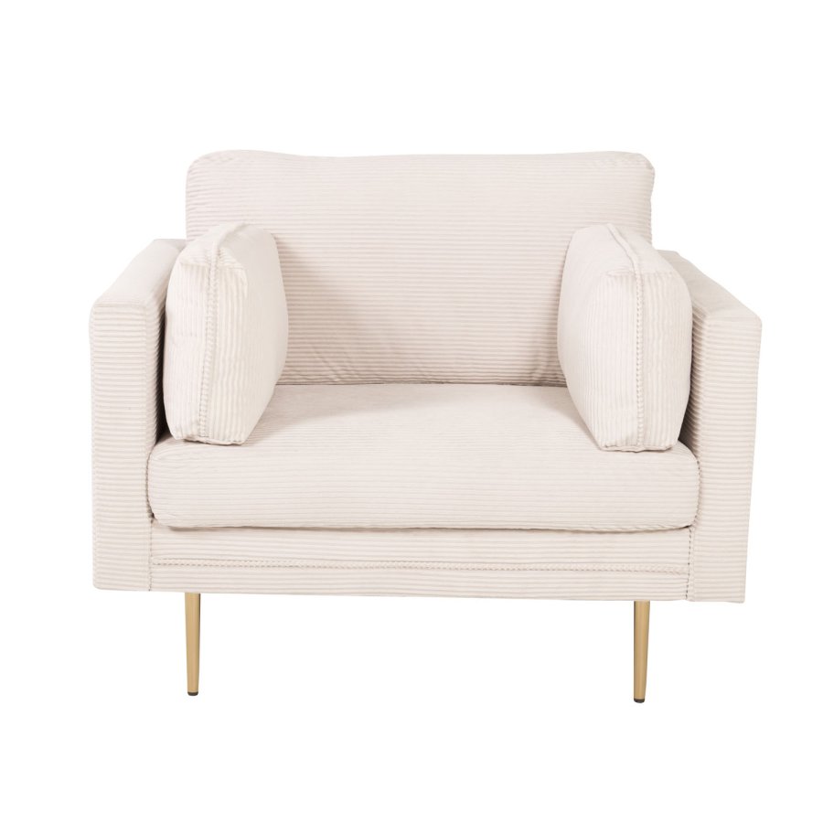 VENTURE DESIGN Boom lnestol, m. armln - beige polyester og metal