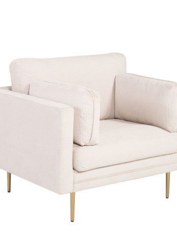 VENTURE DESIGN Boom lnestol, m. armln - beige polyester og metal