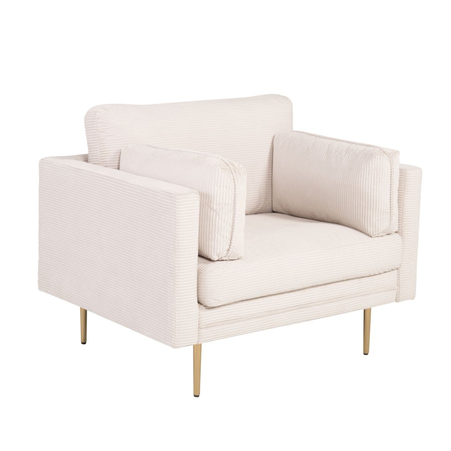 VENTURE DESIGN Boom lnestol, m. armln - beige polyester og metal