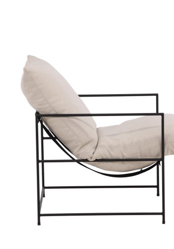 VENTURE DESIGN Sedalia lnestol - hvid linned og sort stl