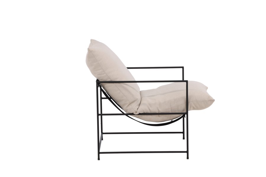 VENTURE DESIGN Sedalia lnestol - hvid linned og sort stl