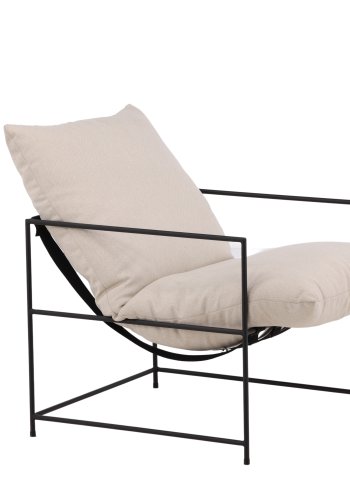 VENTURE DESIGN Sedalia lnestol - hvid linned og sort stl