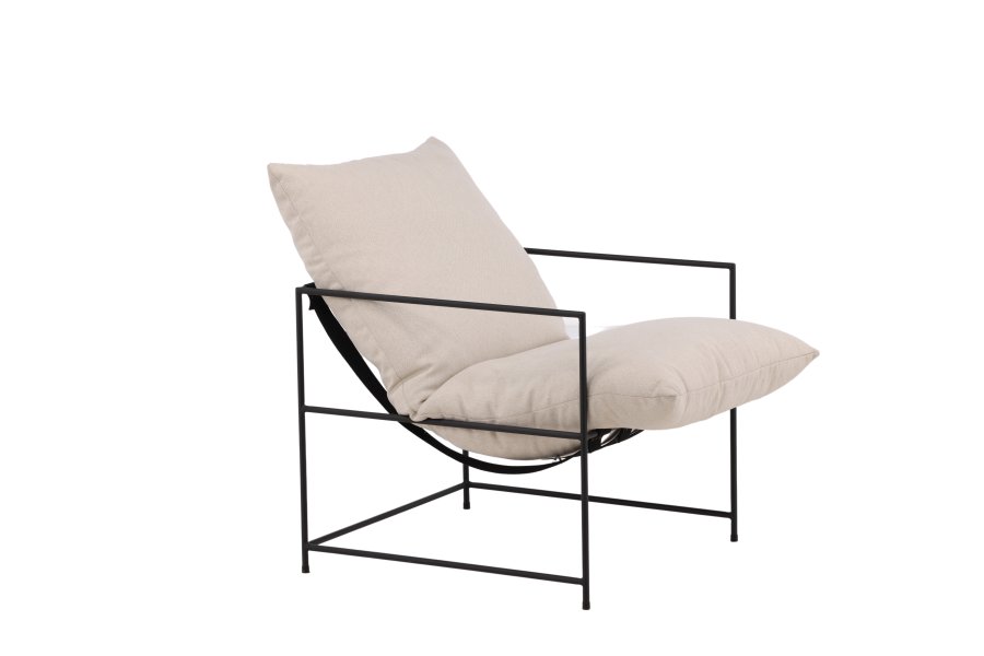 VENTURE DESIGN Sedalia lnestol - hvid linned og sort stl
