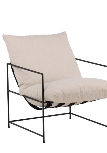 VENTURE DESIGN Sedalia lnestol - hvid linned og sort stl