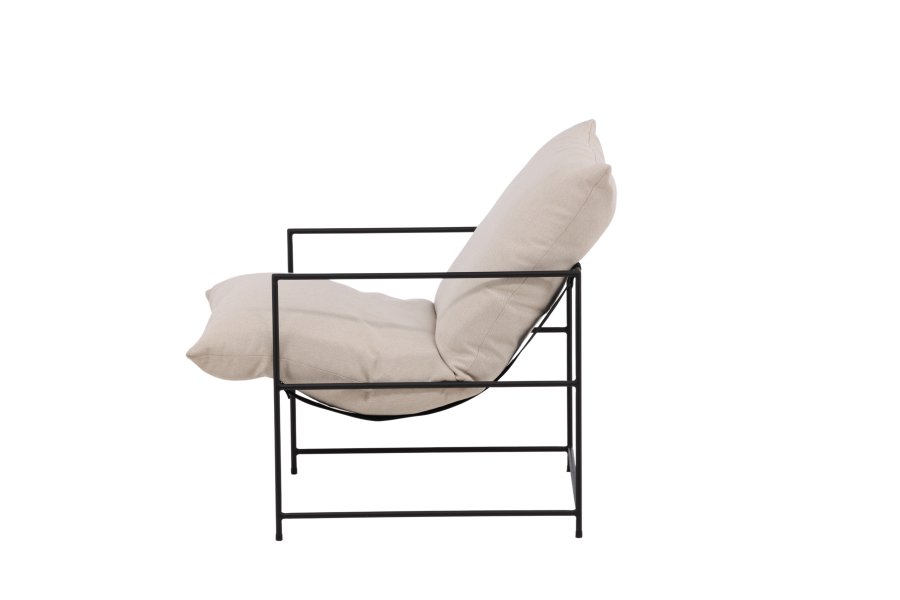 VENTURE DESIGN Sedalia lnestol - hvid linned og sort stl