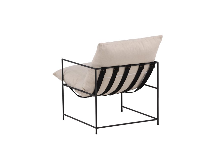 VENTURE DESIGN Sedalia lnestol - hvid linned og sort stl