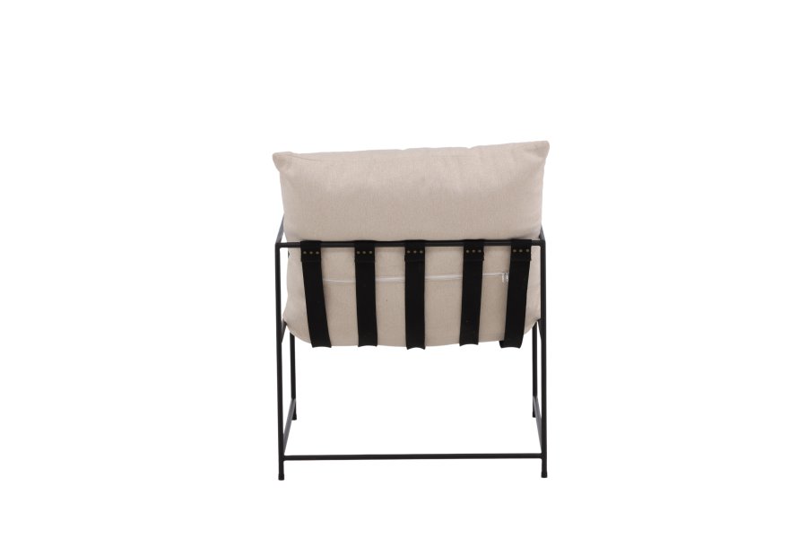 VENTURE DESIGN Sedalia lnestol - hvid linned og sort stl