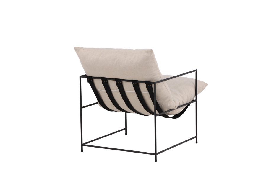 VENTURE DESIGN Sedalia lnestol - hvid linned og sort stl