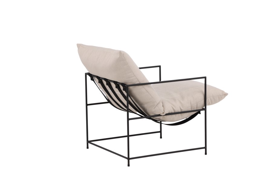 VENTURE DESIGN Sedalia lnestol - hvid linned og sort stl