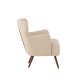 VENTURE DESIGN Lincoln lnestol - beige bouclè stof og valnd stl