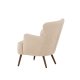 VENTURE DESIGN Lincoln lnestol - beige bouclè stof og valnd stl