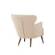 VENTURE DESIGN Lincoln lnestol - beige bouclè stof og valnd stl