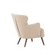VENTURE DESIGN Lincoln lnestol - beige bouclè stof og valnd stl