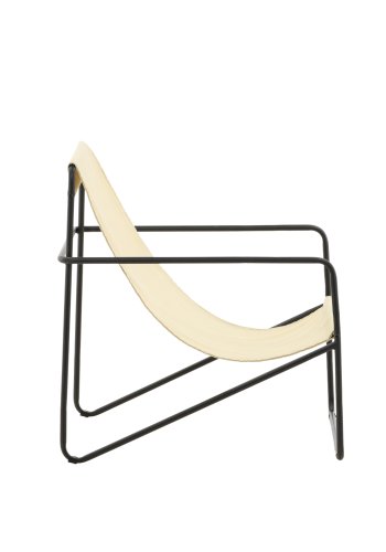 VENTURE DESIGN Vernon lnestol - beige hr/polyester og sort stl