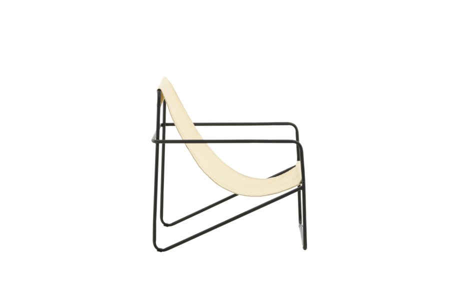 VENTURE DESIGN Vernon lnestol - beige hr/polyester og sort stl