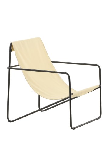 VENTURE DESIGN Vernon lnestol - beige hr/polyester og sort stl