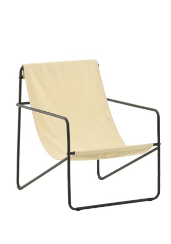 VENTURE DESIGN Vernon lnestol - beige hr/polyester og sort stl