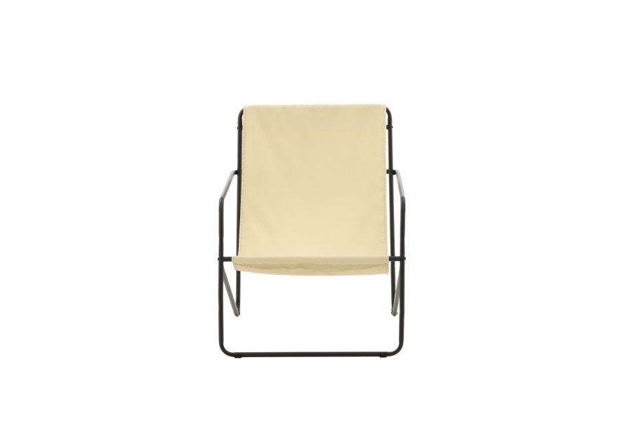 VENTURE DESIGN Vernon lnestol - beige hr/polyester og sort stl