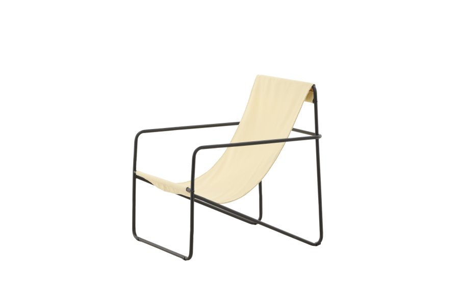 VENTURE DESIGN Vernon lnestol - beige hr/polyester og sort stl