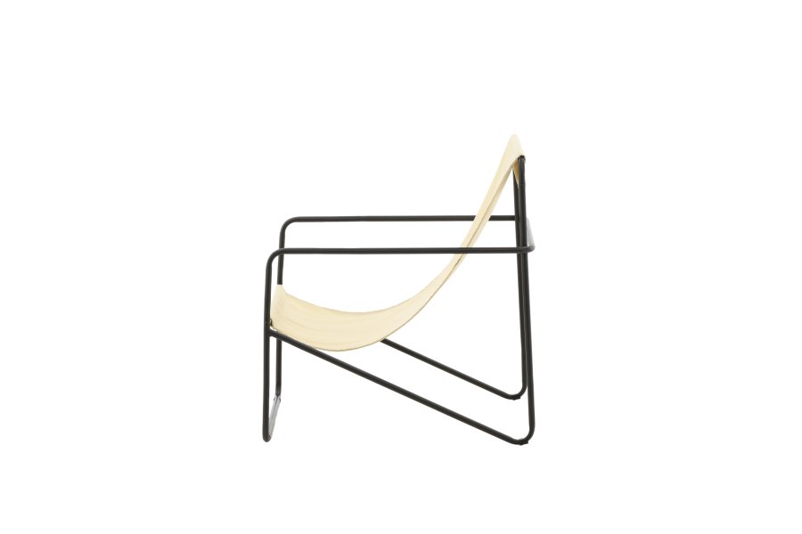 VENTURE DESIGN Vernon lnestol - beige hr/polyester og sort stl