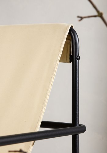 VENTURE DESIGN Vernon lnestol - beige hr/polyester og sort stl